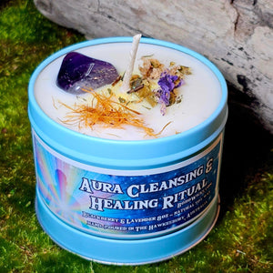 Aura Cleansing and Healing Ritual - Candles with 10oz White | Boho Wicks