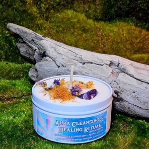 Aura Cleansing and Healing Ritual - Candles with 10oz White | Boho Wicks