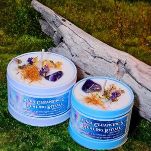 Aura Cleansing and Healing Ritual - Candles with 10oz White | Boho Wicks