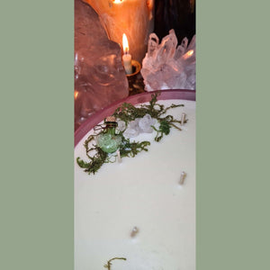 Earth Energy Intention Candle Bowl - Candles with Pink Frosted | Boho Wicks