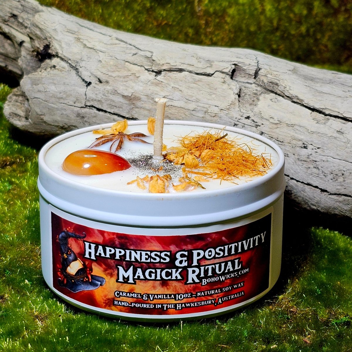 Happiness & Positivity Magick Ritual - Candles with 10oz | Boho Wicks