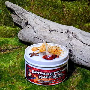 Happiness & Positivity Magick Ritual - Candles with 8oz | Boho Wicks