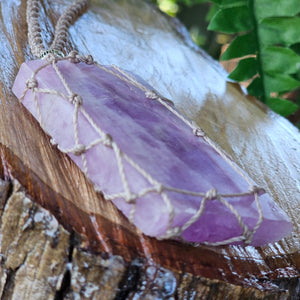 Kunzite Pendants - jewellery with Cream. Measures 35cm. Adj to 53cm | Boho Wicks