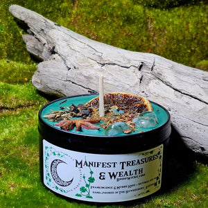 Manifest Treasures and Wealth - Candles with 8oz | Boho Wicks