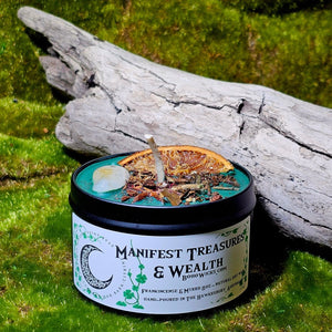 Manifest Treasures and Wealth - Candles with 8oz | Boho Wicks