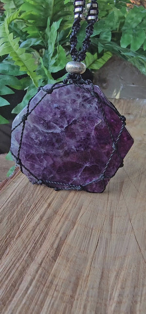 Purple Fluorite Slab Pendant