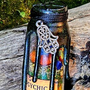 Psychic Protection & Abundance Spell Jar - Spell jars with Hamsa Hand | Boho Wicks