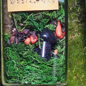 The Shroom Forest - Spell jars with Blessed Be Grove (Red) (Strength and Protection) | Boho Wicks