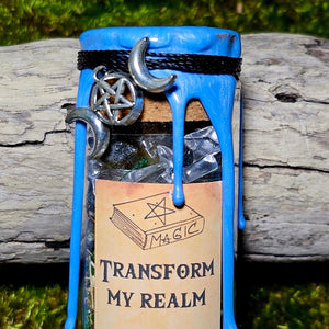 Transform My Realm Spell Jar - Spell jars with Bat | Boho Wicks