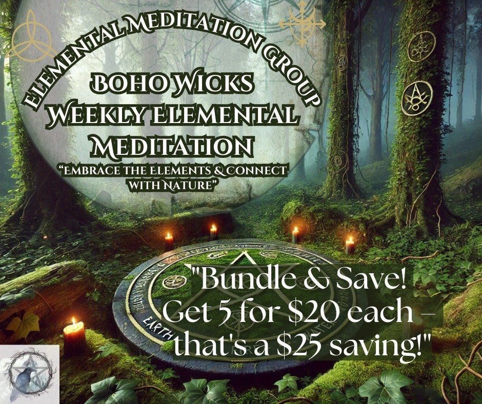 Weekly Elemental Meditation – Online Zoom Gathering - Meditation with Buy 1 session | Boho Wicks